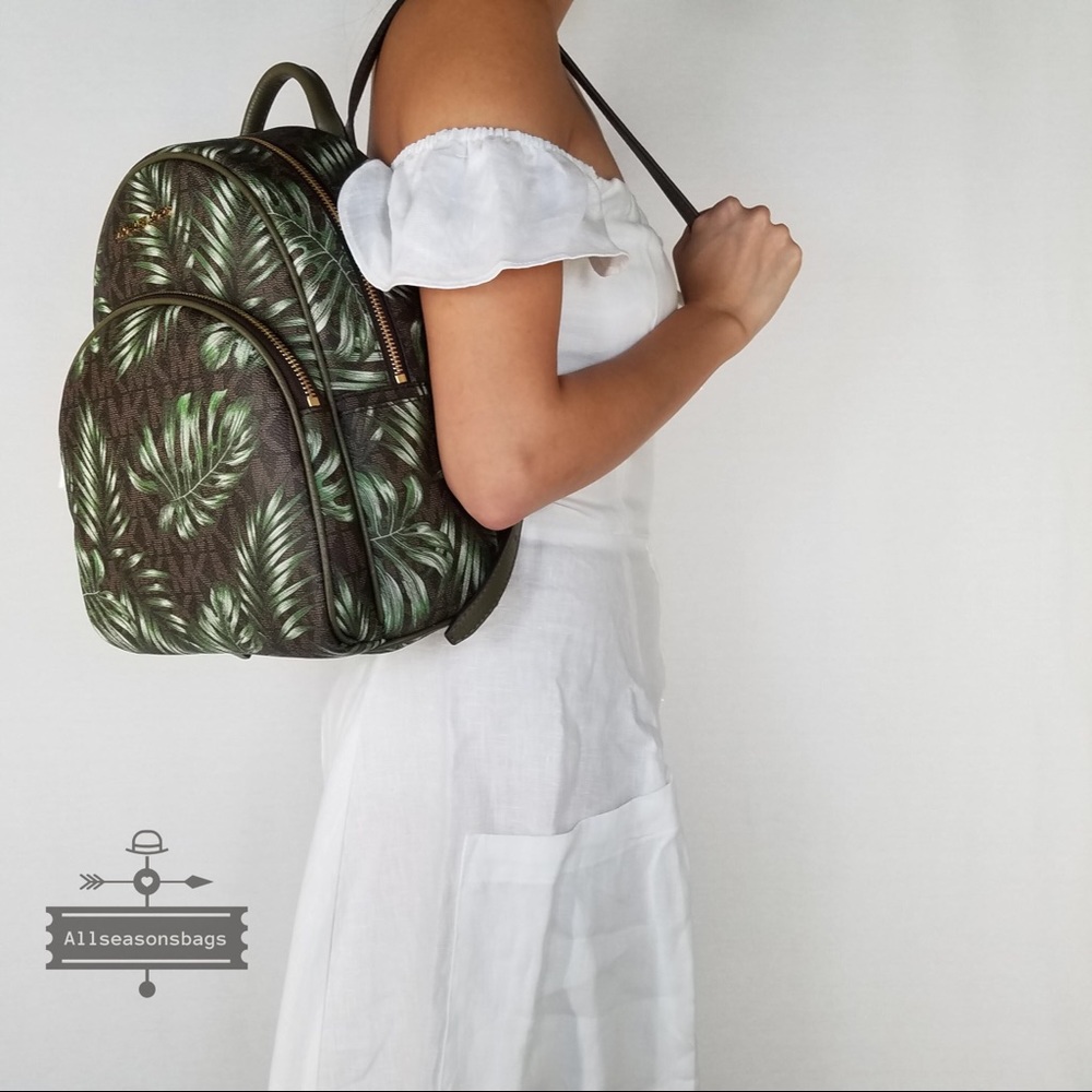 Michael Kors Medium Abbey Backpack Brown olive bag - Picture 1 of 8